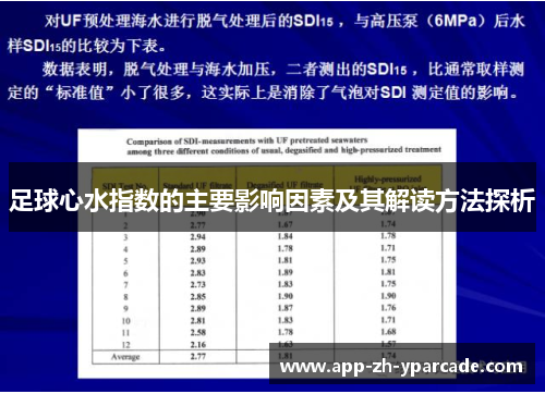 足球心水指数的主要影响因素及其解读方法探析